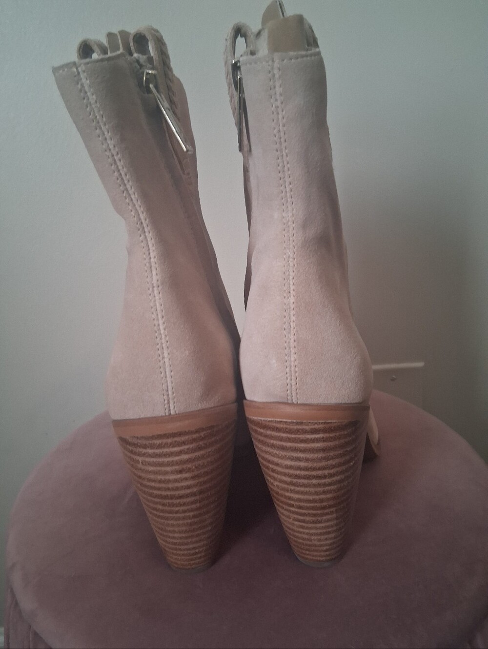 Sam Edelman Agnes Sesame Stacked Heel Pull On Ankle Western Boots Size 9 - Picture 7 of 12